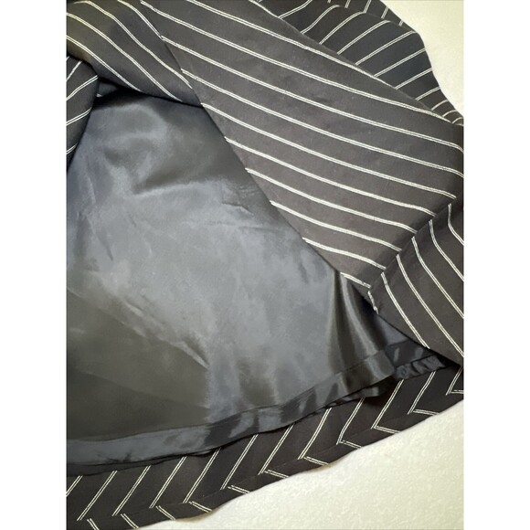 Loft Sundress Size 2 Black and White Pinstripe Fit Flare Linen Blend Graduation - Picture 9 of 12